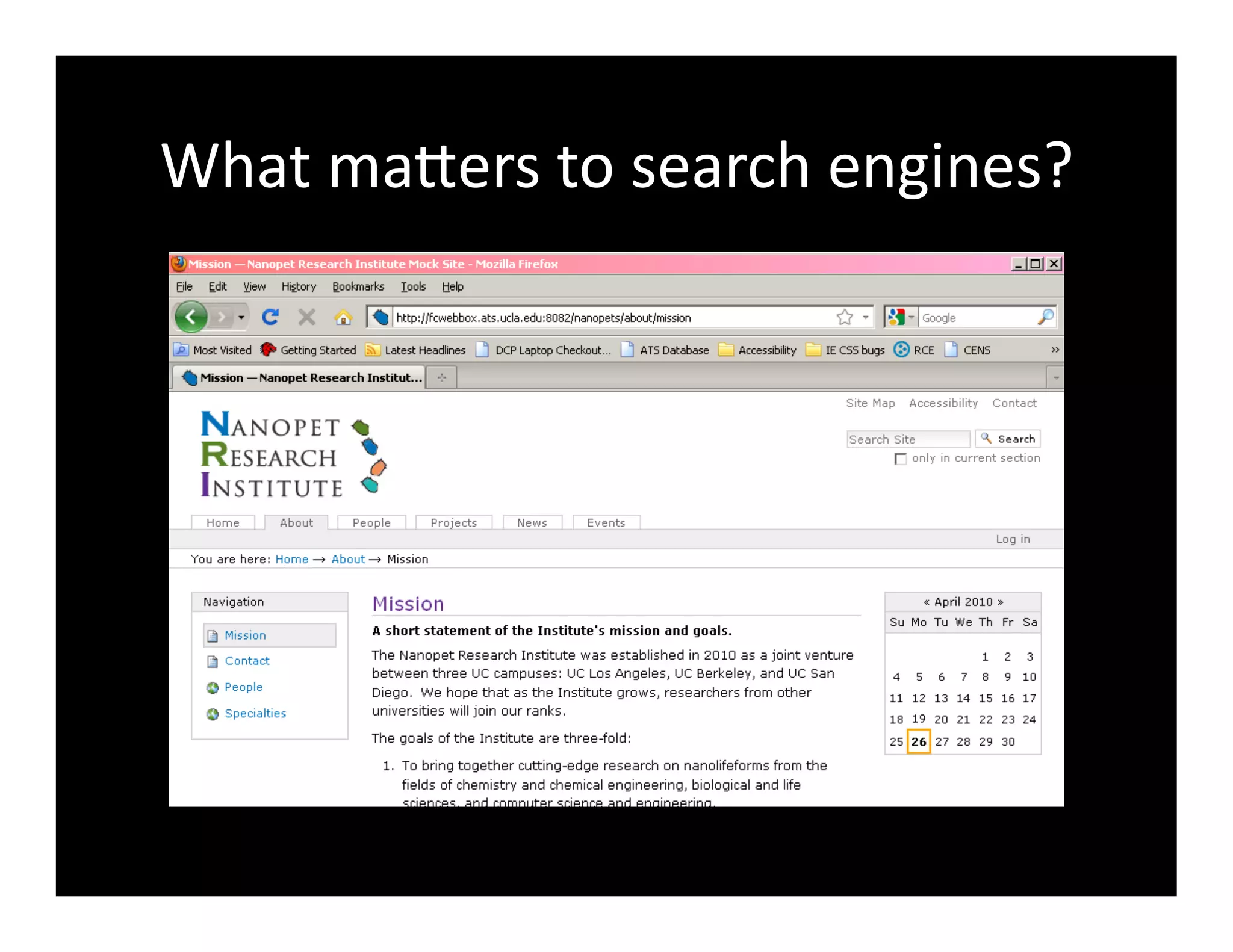 What	
  maXers	
  to	
  search	
  engines?	
  
 