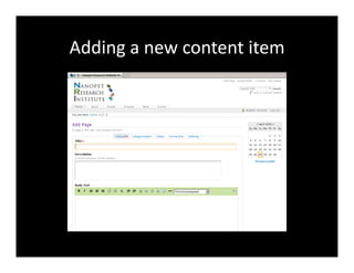 Adding	
  a	
  new	
  content	
  item	
  
 
