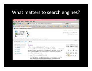 What	
  maXers	
  to	
  search	
  engines?	
  
 