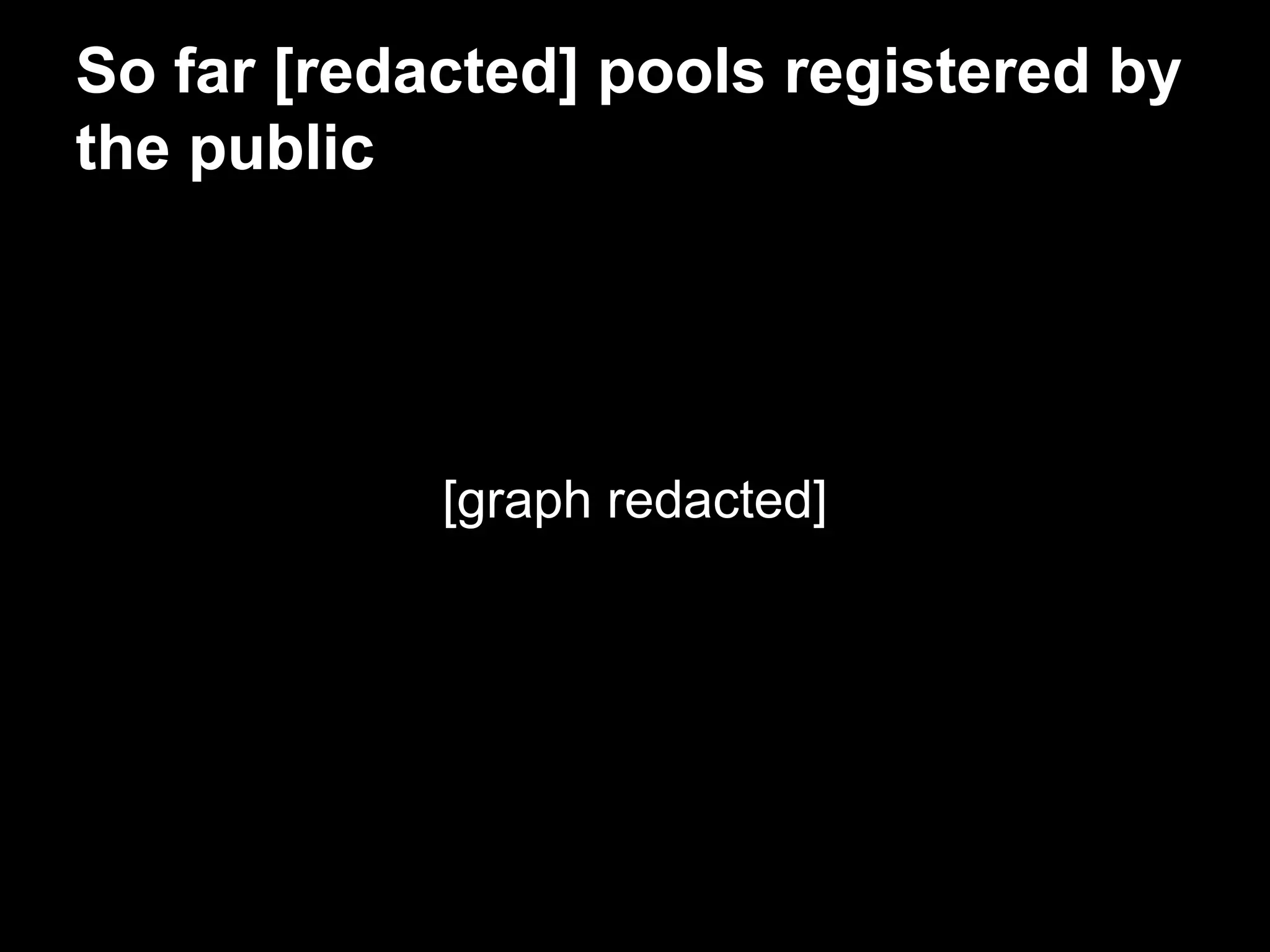 So far [redacted] pools registered by
the public
[graph redacted]
 