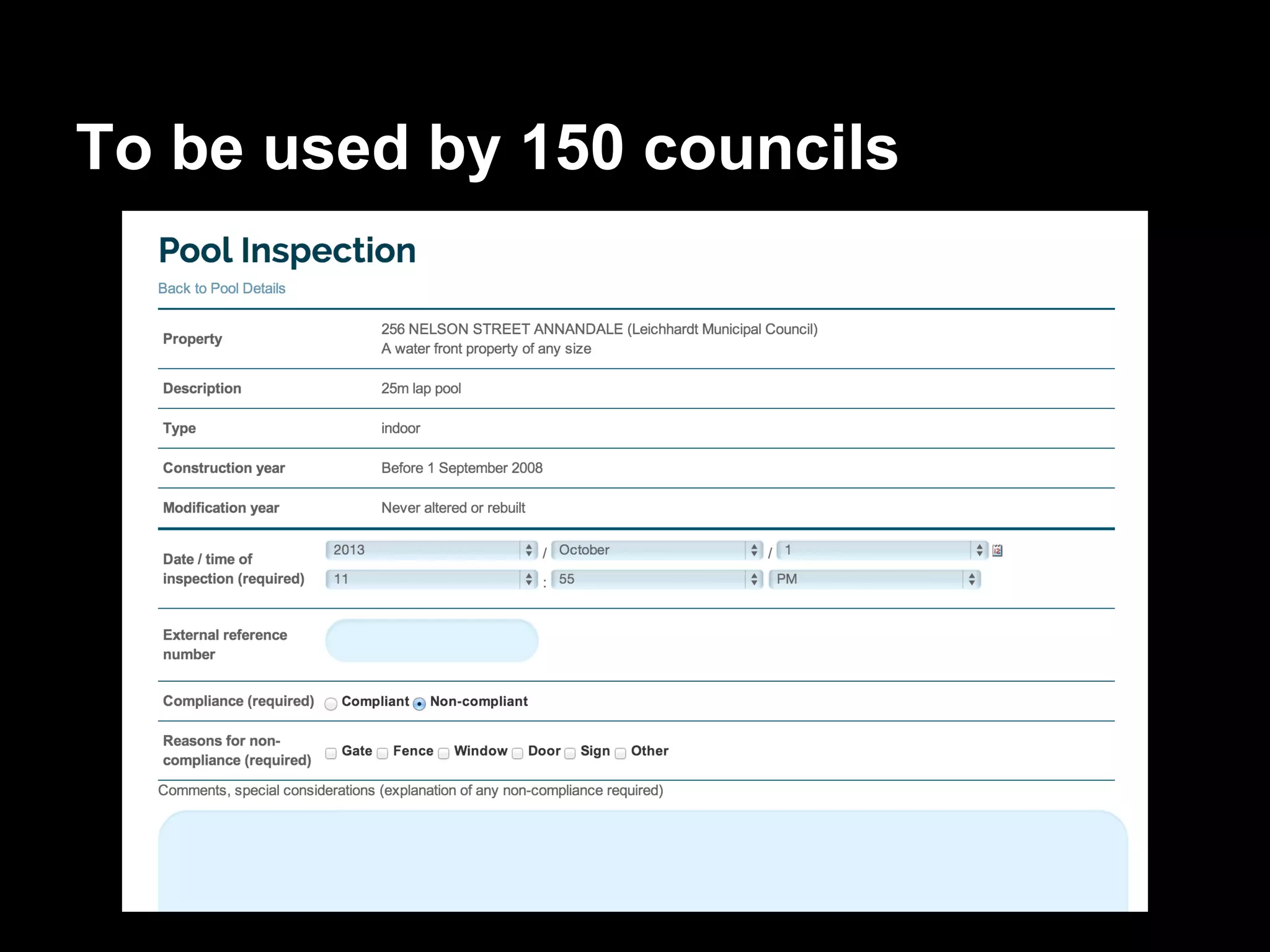 To be used by 150 councils
 