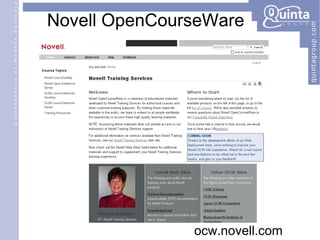 Novell OpenCourseWare ocw.novell.com 