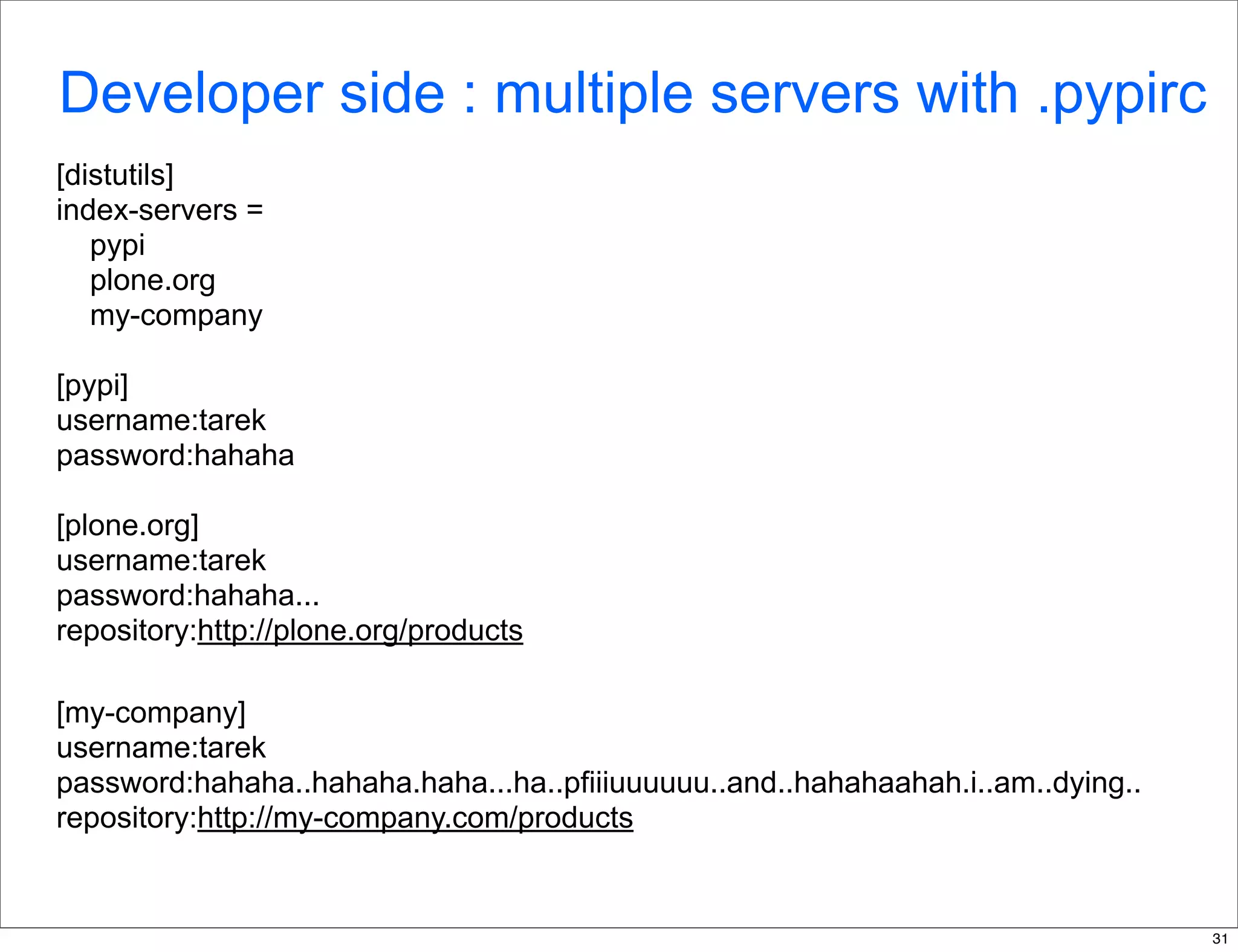 delivering applications with zc.buildout and a distributed model - Plone Conference 2008