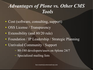 Plone in Government - Ken Wasetis -ContextualCorp.com