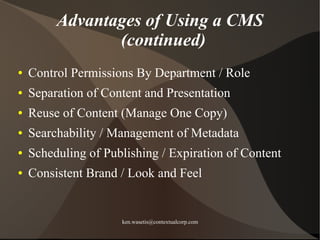 Plone in Government - Ken Wasetis -ContextualCorp.com