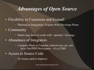 Plone in Government - Ken Wasetis -ContextualCorp.com