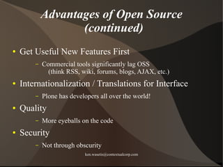Plone in Government - Ken Wasetis -ContextualCorp.com
