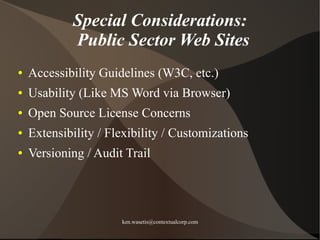 Plone in Government - Ken Wasetis -ContextualCorp.com