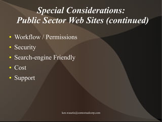 Plone in Government - Ken Wasetis -ContextualCorp.com