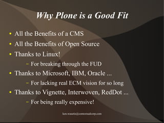 Plone in Government - Ken Wasetis -ContextualCorp.com