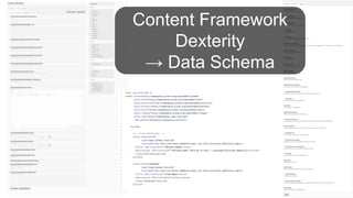 Content Framework
Dexterity
→ Data Schema
 