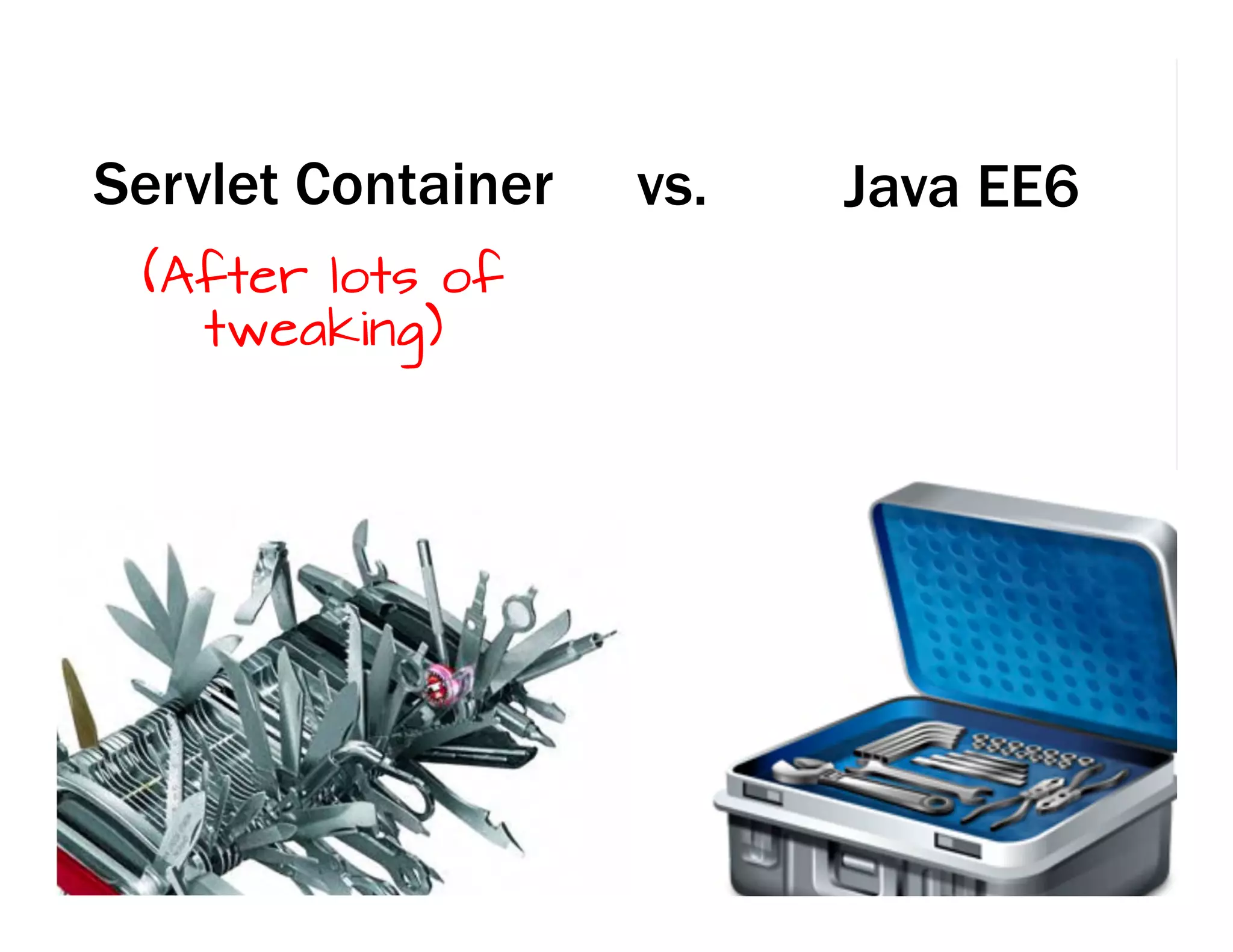 Servlet Container vs. Java EE6 (After lots of tweaking) 