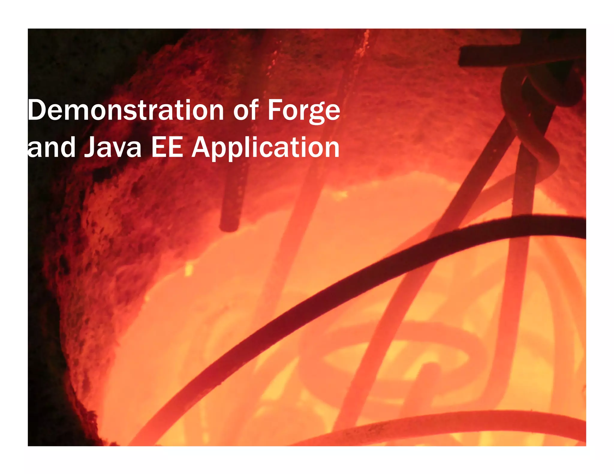 Demonstration of Forge and Java EE Application 