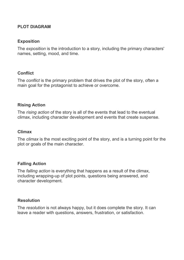 PLOT DIAGRAM Definitions pdf plot-diagram-definitions-pdf