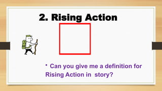 2. Rising Action
• Can you give me a definition for
Rising Action in story?
 
