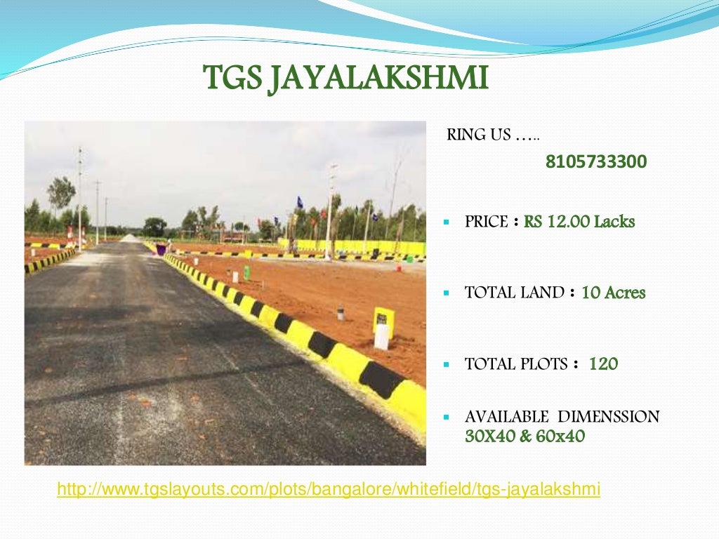 Plots for sale in whitefield by tgs layouts