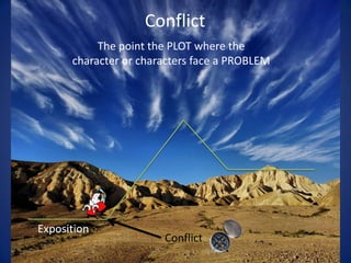 ConflictThe point the PLOT where the character or characters face a PROBLEMExpositionConflict