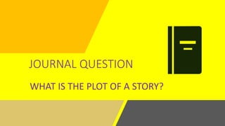 JOURNAL QUESTION
WHAT IS THE PLOT OF A STORY?
 