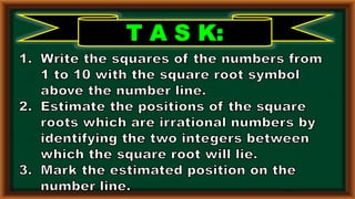 Plotting square roots on a number line | PPTX