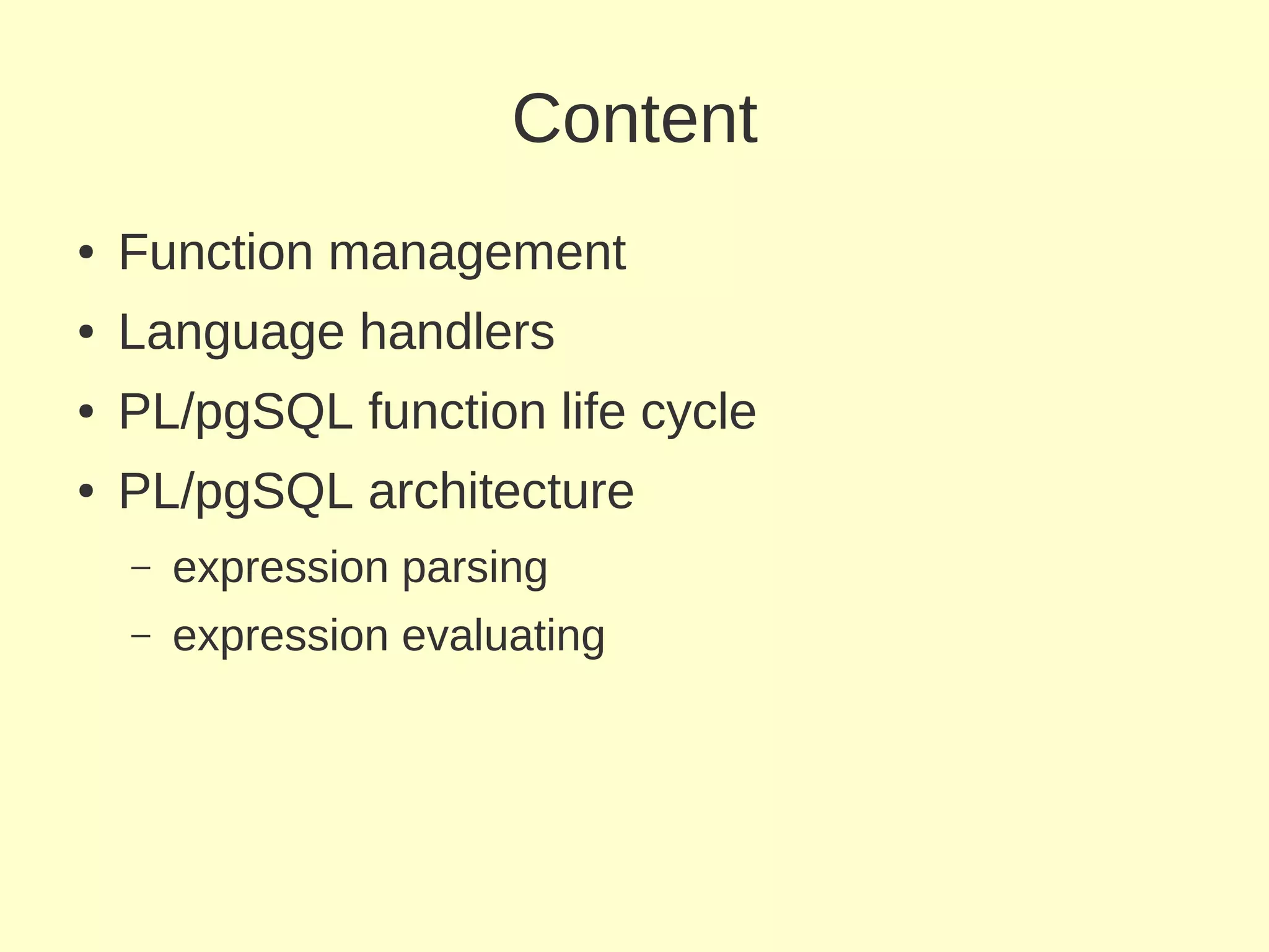 Plpgsql internals | PPT