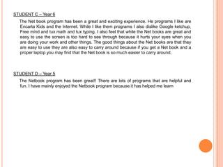 How It WorkedA group of high achieving students in the 5/6 classOnce a week as part of their numeracy groups studentsLog on with their personal log onNavigate to the numeracy groupRead the problemSolve the problemUpload their solution