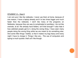 The ResultsIncrease in student engagement due to:Challenging problems‘Competing’ against students from other schoolsHaving an audience for others to view their work motivated them to check their solutionsBeing able to view and provide feedback to the work of others.