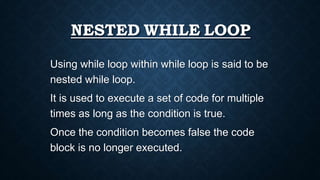 Nested loop in C language | PPTX