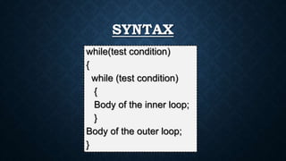 Nested loop in C language | PPTX