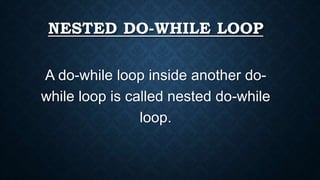 Nested loop in C language | PPTX