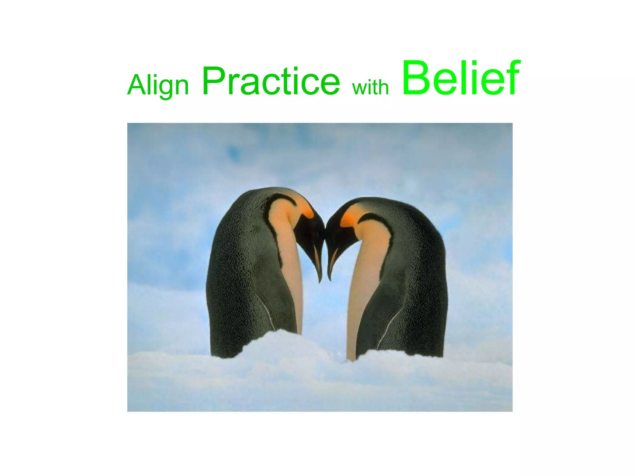 Align  Practice  with   Belief 