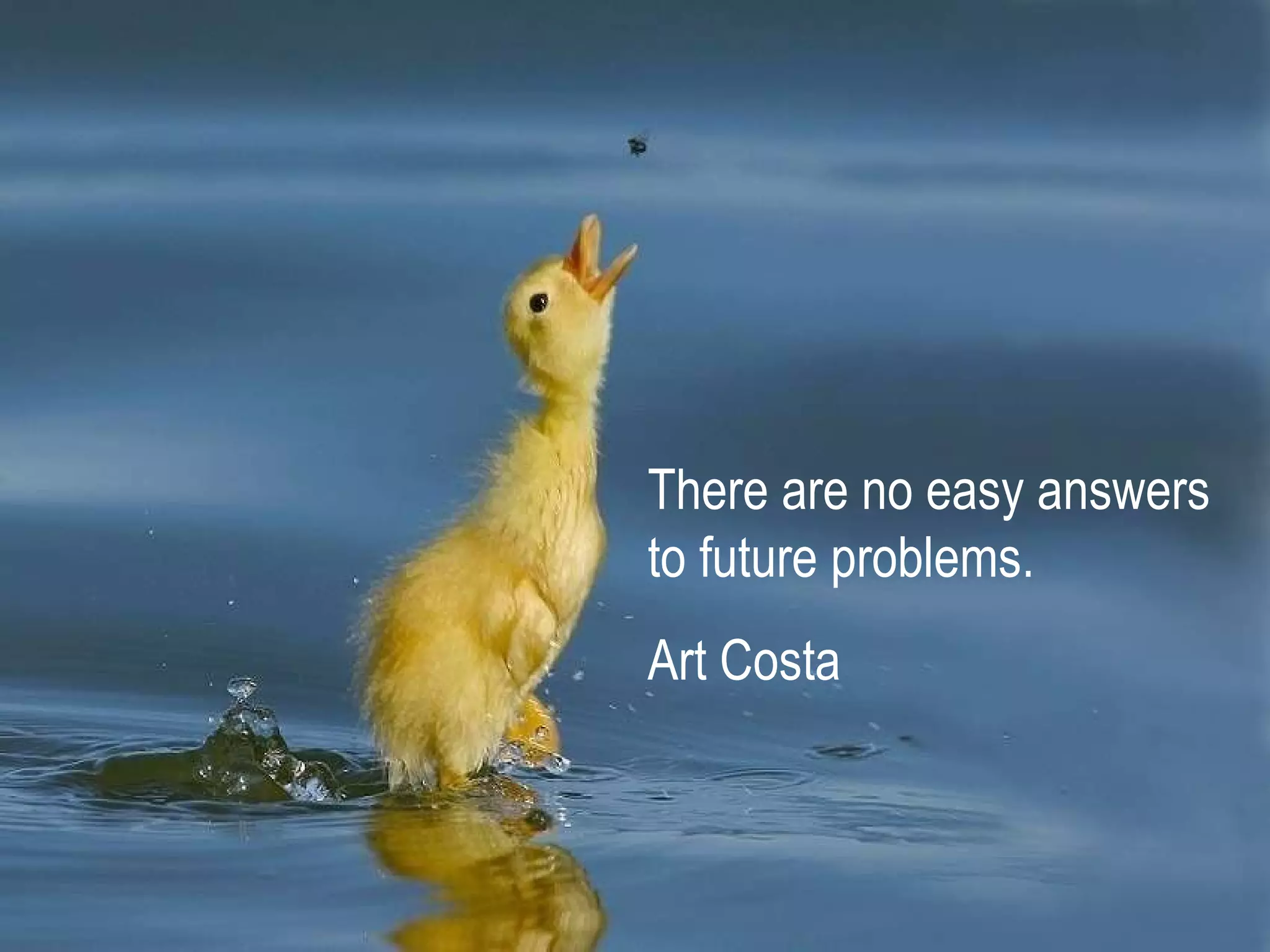 There are no easy answers to future problems. Art Costa 
