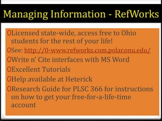 See Research Guide for PLSC 336.WHO CARES?