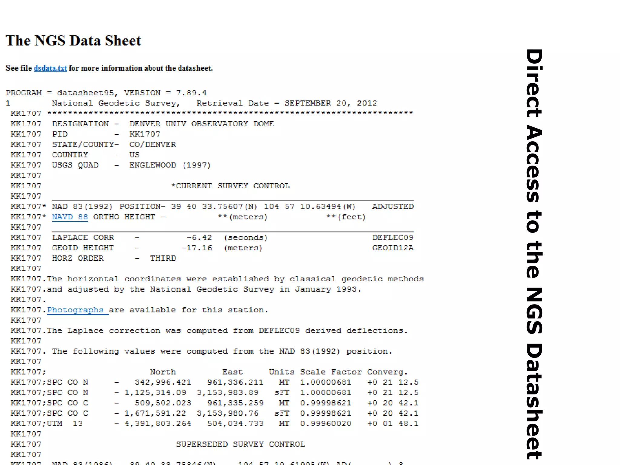 Direct Access to the NGS Datasheet
 