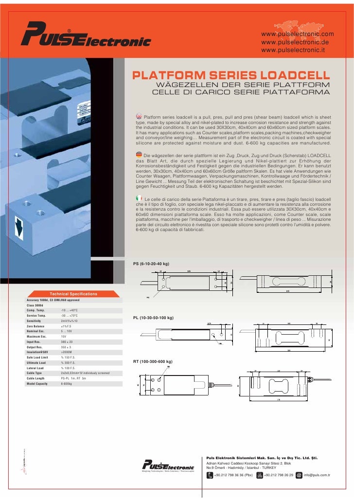 Pl Series Load Cell Catalog