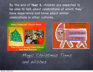 By the end of Year 4, children are expected to
                be able to talk about celebrations of which they
          ...