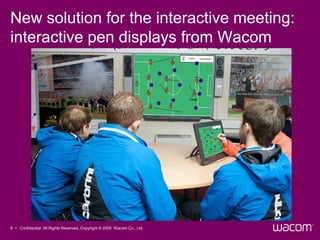 New solution for the interactive meeting:
interactive pen displays from Wacom




5 • Confidential All Rights Reserved. Copyright © 2009 Wacom Co., Ltd.
 