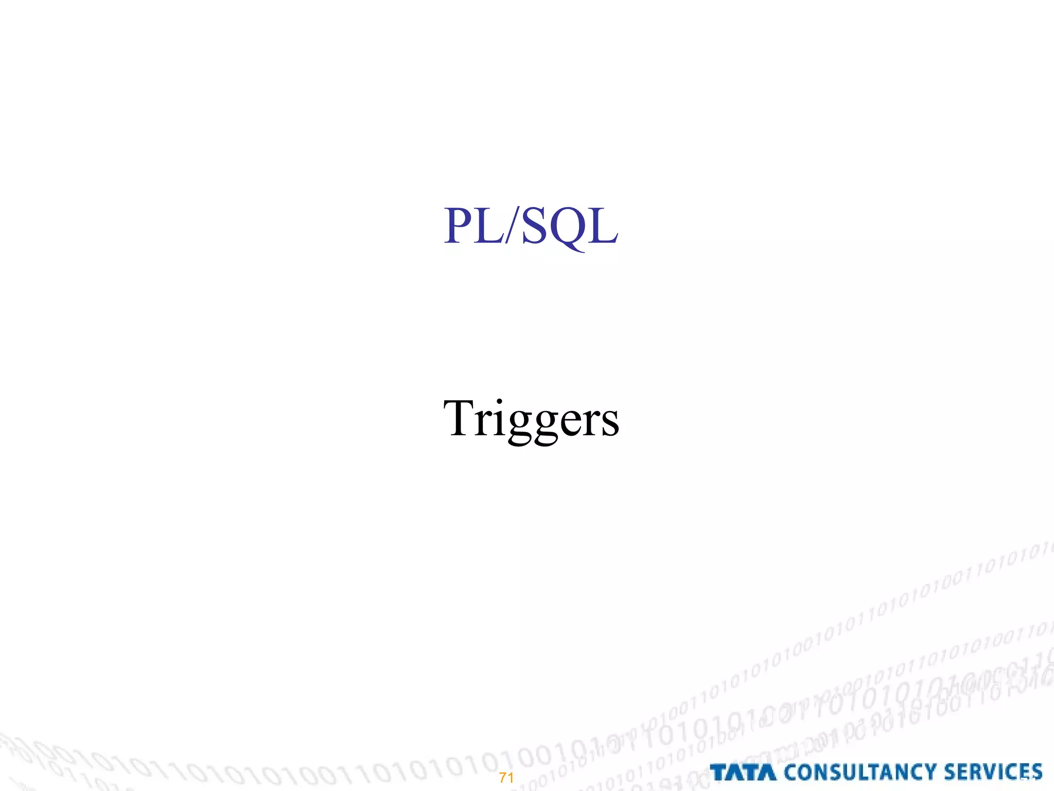 PL/SQL Triggers 
