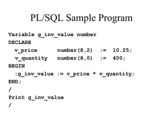 PL/SQL Introduction and Concepts | PPT | Databases | Computer Software ...