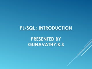 PL/SQL | PPT