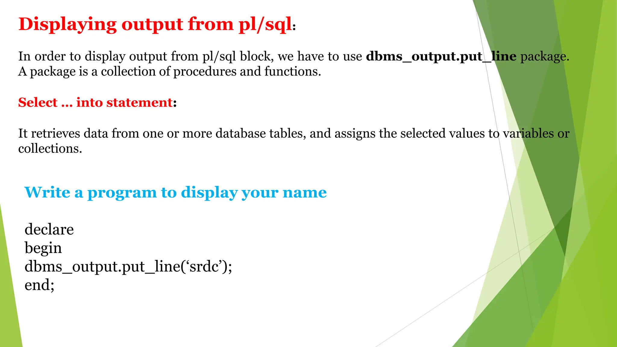 PL SQL.pptx in computer language in database | PPT