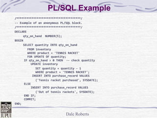 PLSQL (1).ppt | Databases | Computer Software and Applications
