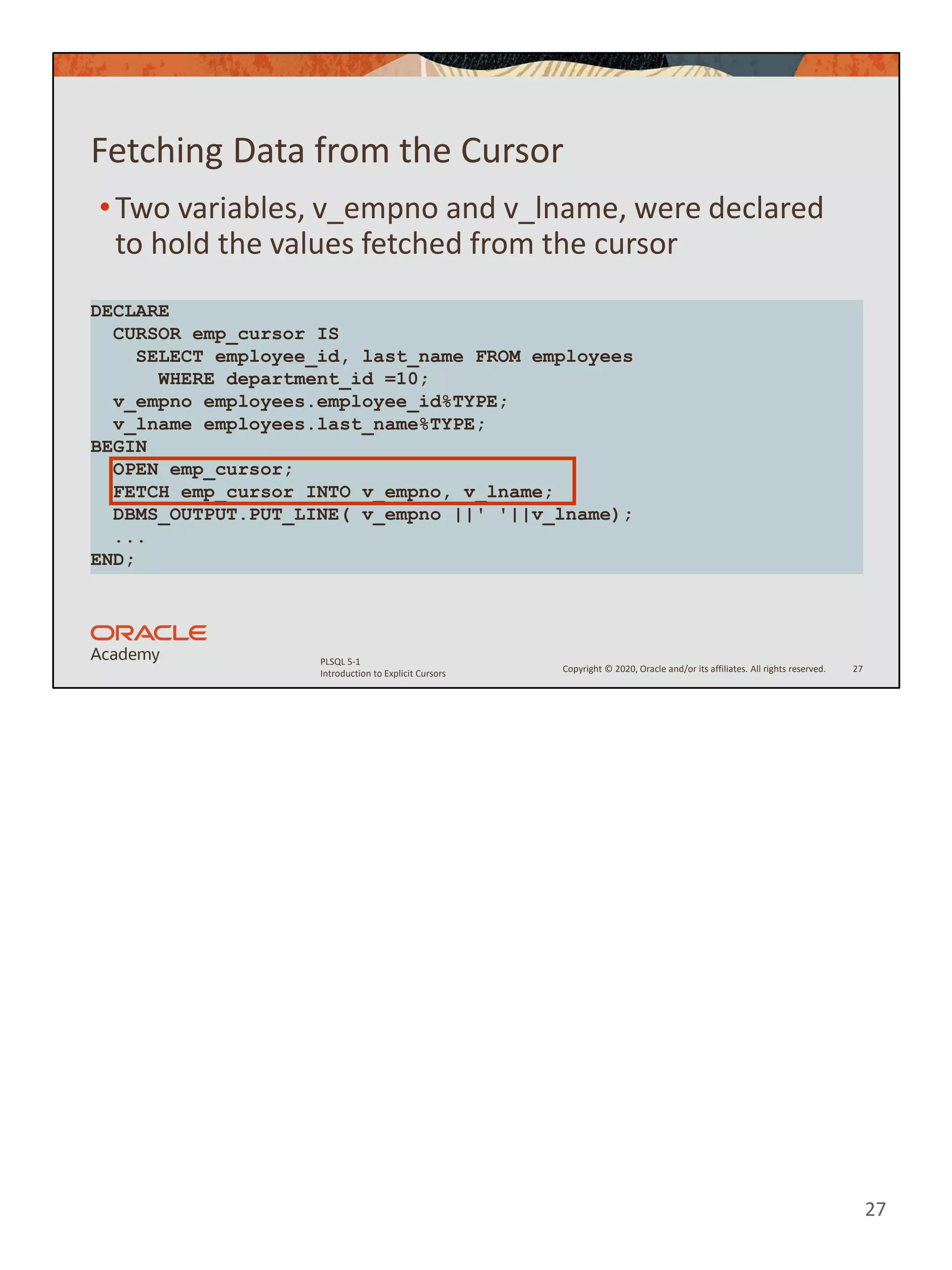 PL/SQL CURSORES | PDF