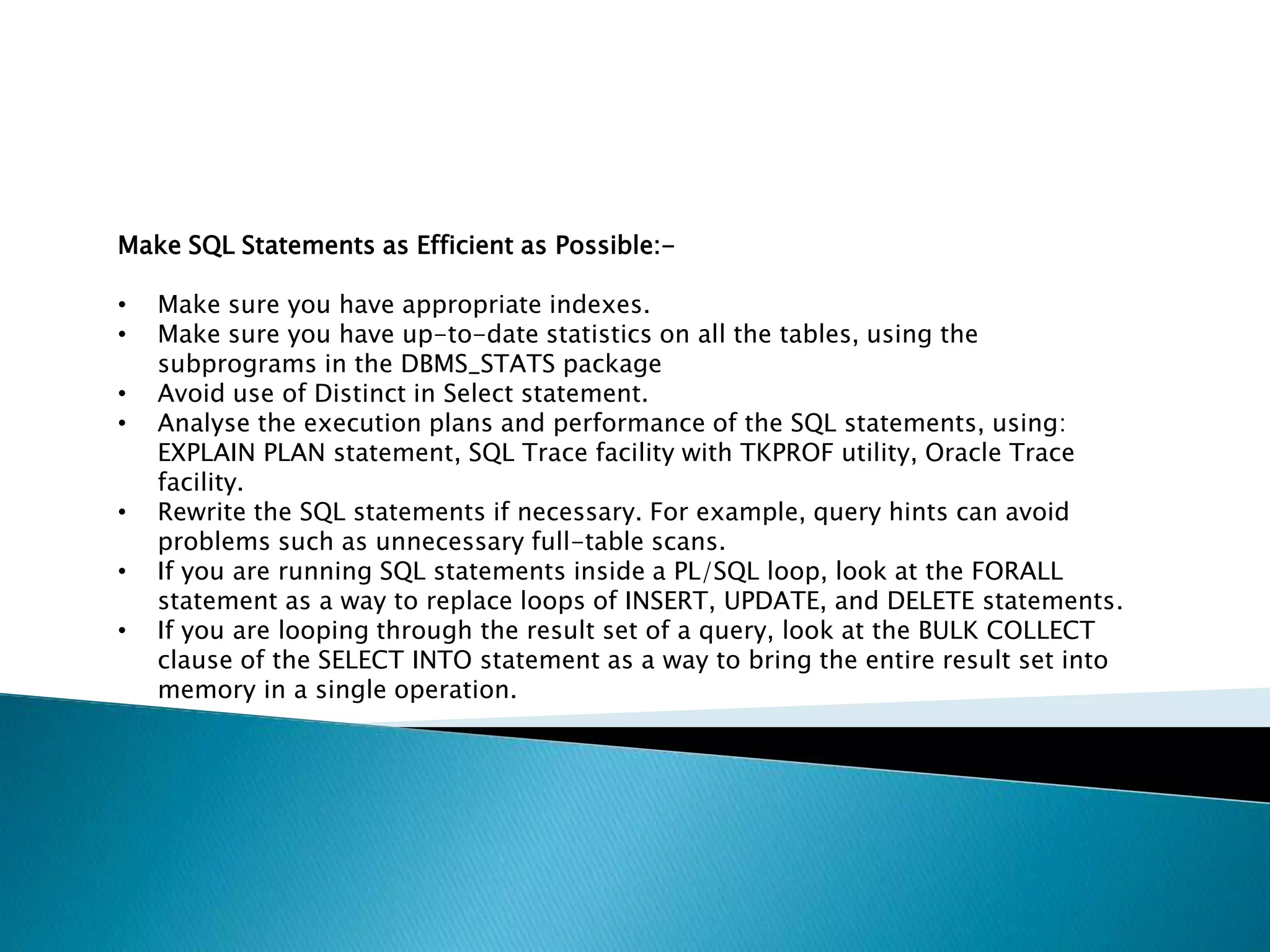 Pl sql best practices document | PPT