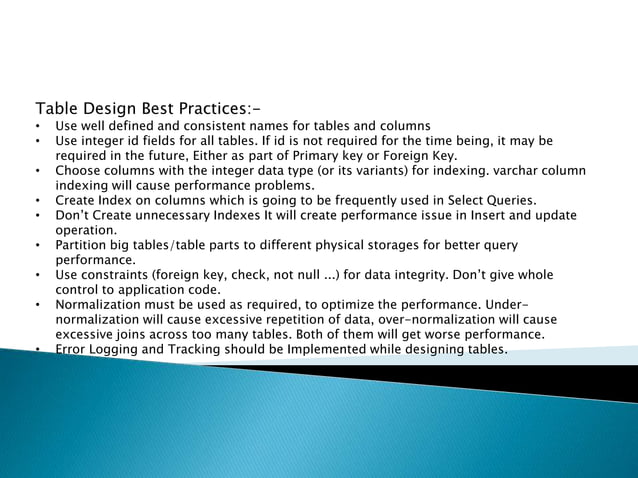 Pl sql best practices document | PPT