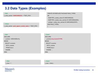 Plsql coding conventions | PPTX