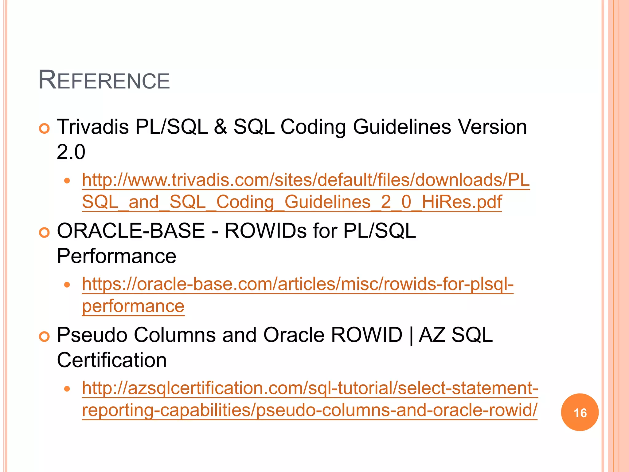 PL/SQL Coding Guidelines - Part 1 | PPT