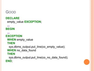 PL/SQL & SQL CODING GUIDELINES – Part 7 | PPT