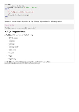 PL/SQL Complete Tutorial. All Topics Covered | PDF