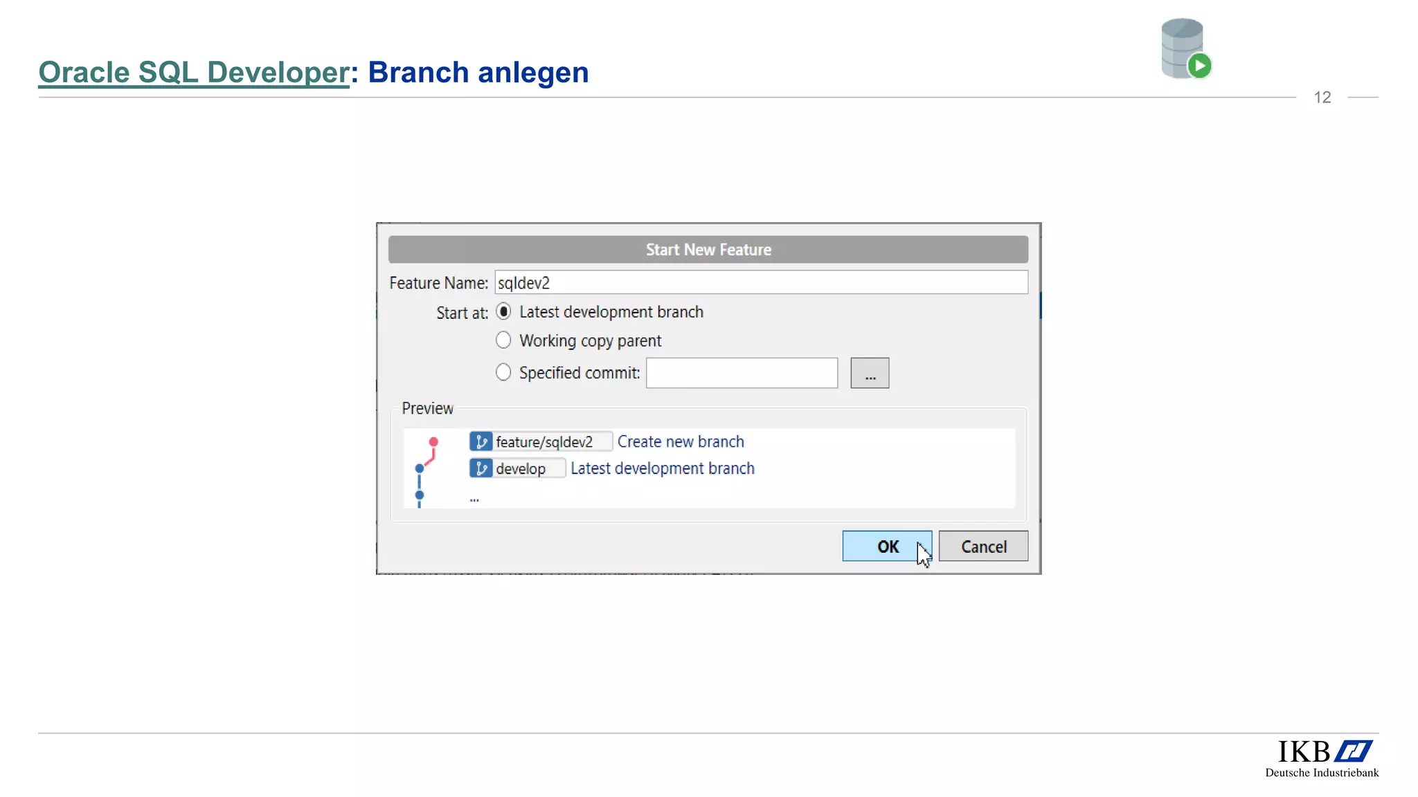 Oracle SQL Developer: Branch anlegen
12
 