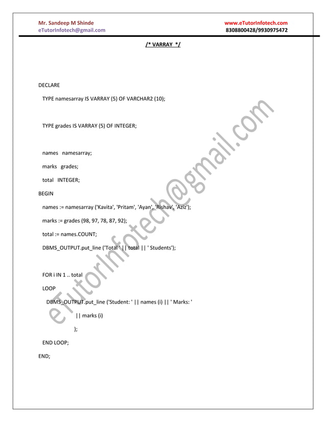 Plsql examples | PDF
